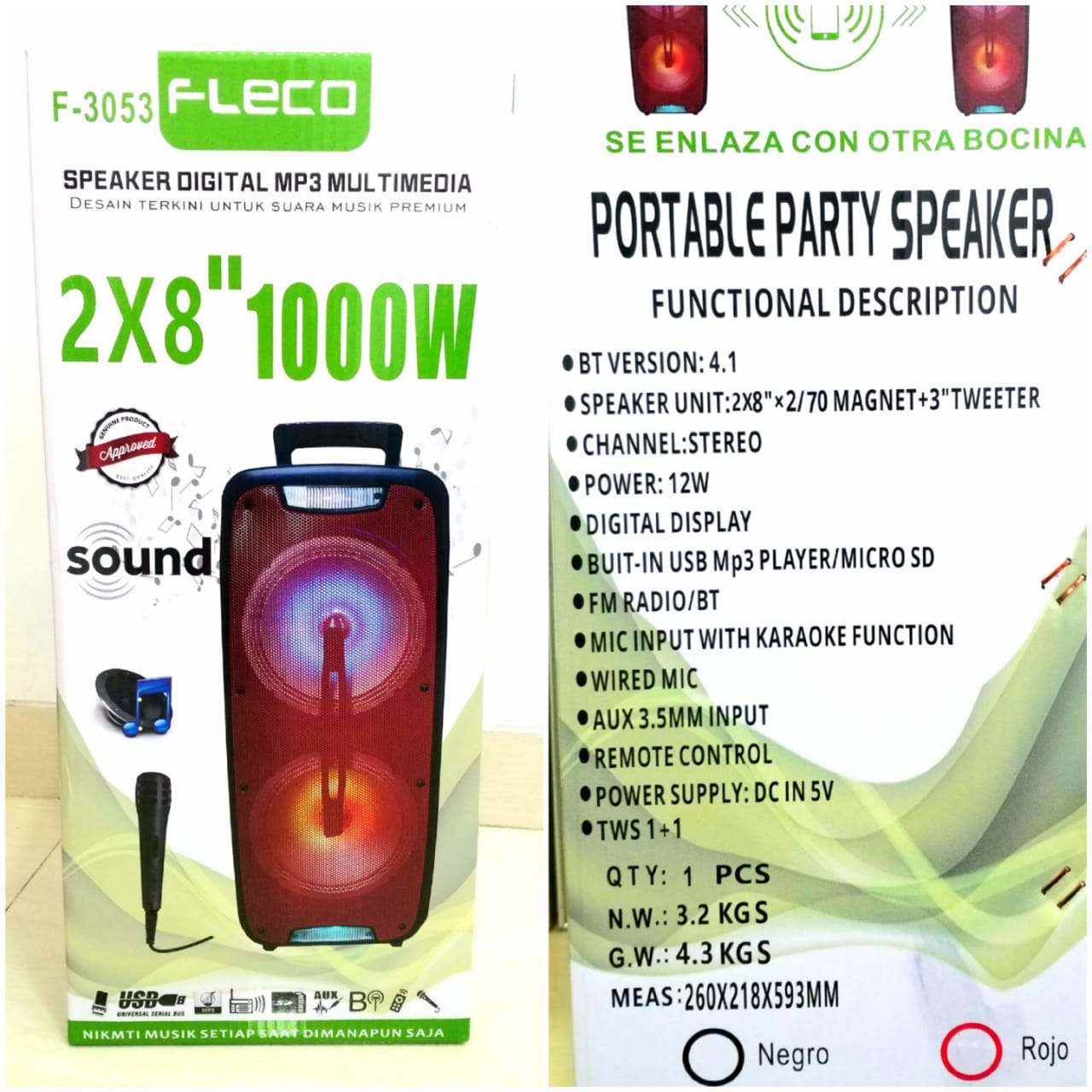 SPEAKER BLUETOOTH PORTABLE FLECO F-3053